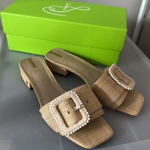 Sam Edelman Deacon Raffia Sandal Bleached Beechwood